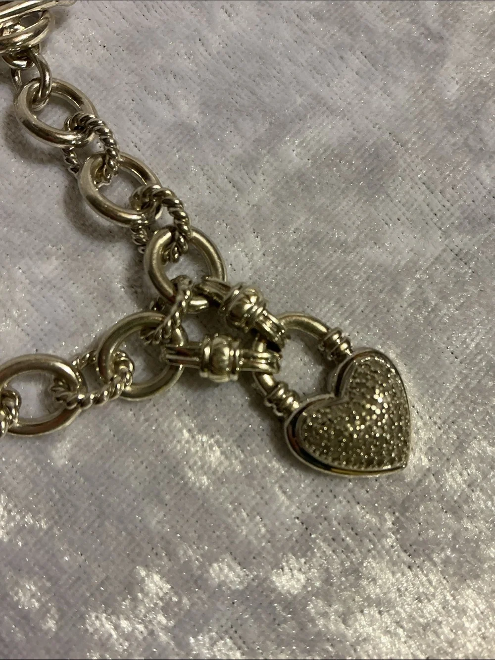 Sterling Silver Heart Padlock Bracelet